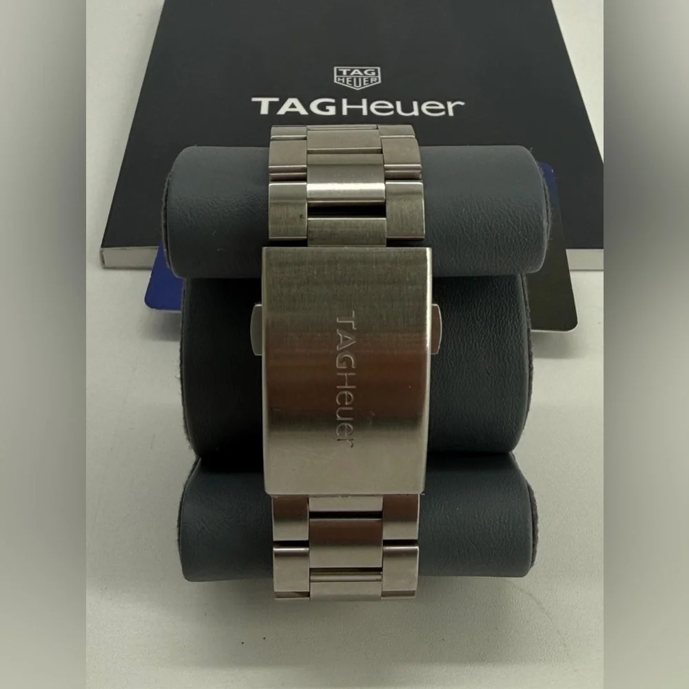 Tag Heuer Men's Silver Stainless Steel Watch with Blue Dial
